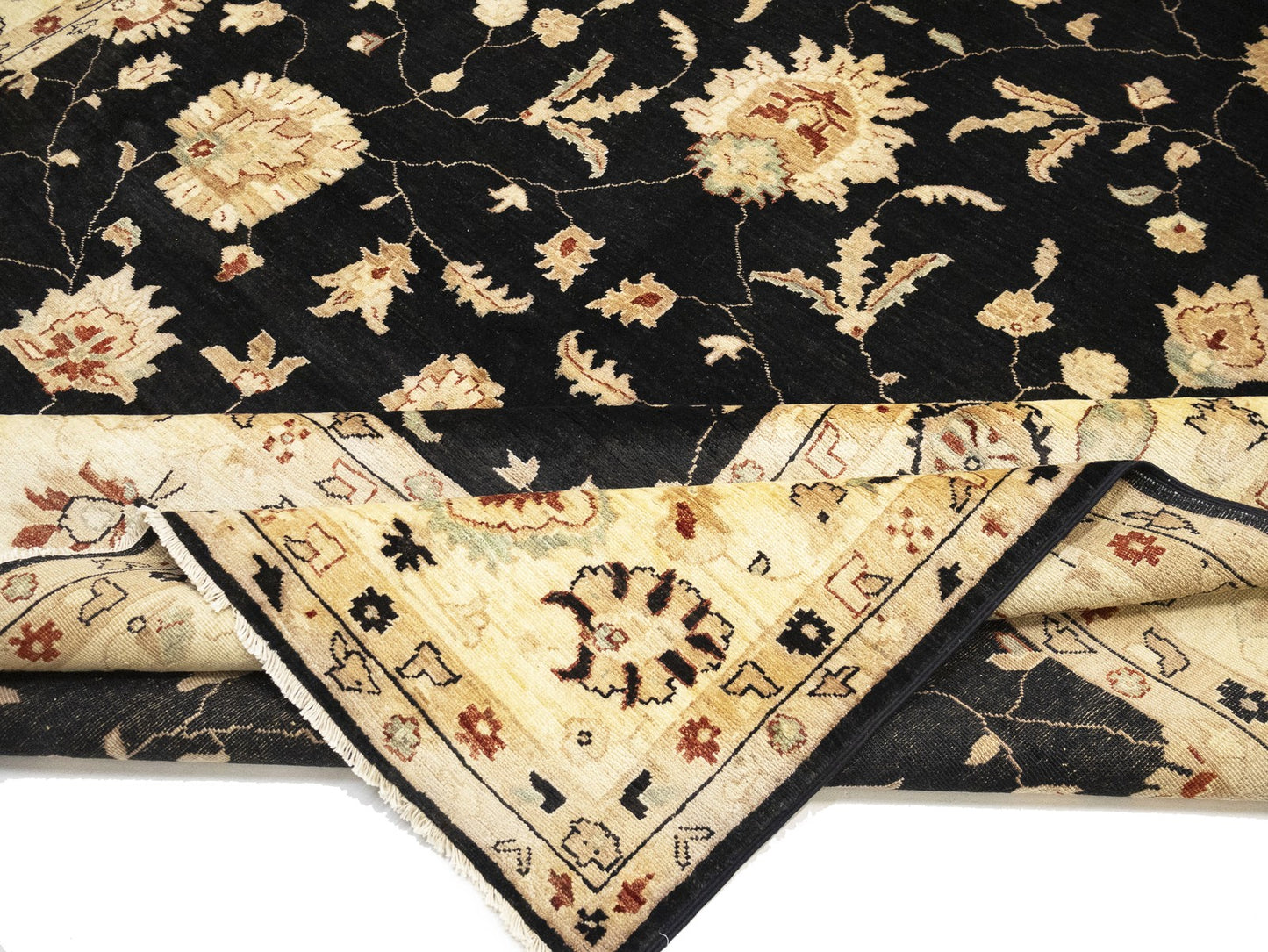 Handmade Floral Peshawar Oriental Rug Large Muted