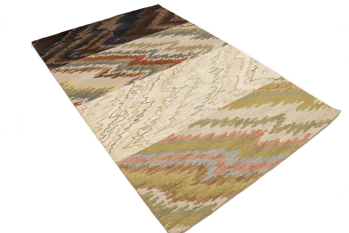 Rare Abstract Stripes Multicolored 5X8