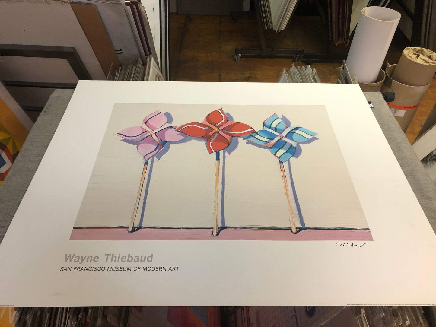 Wayne Thiebaud Three Wind Toys (Lg) Signed "