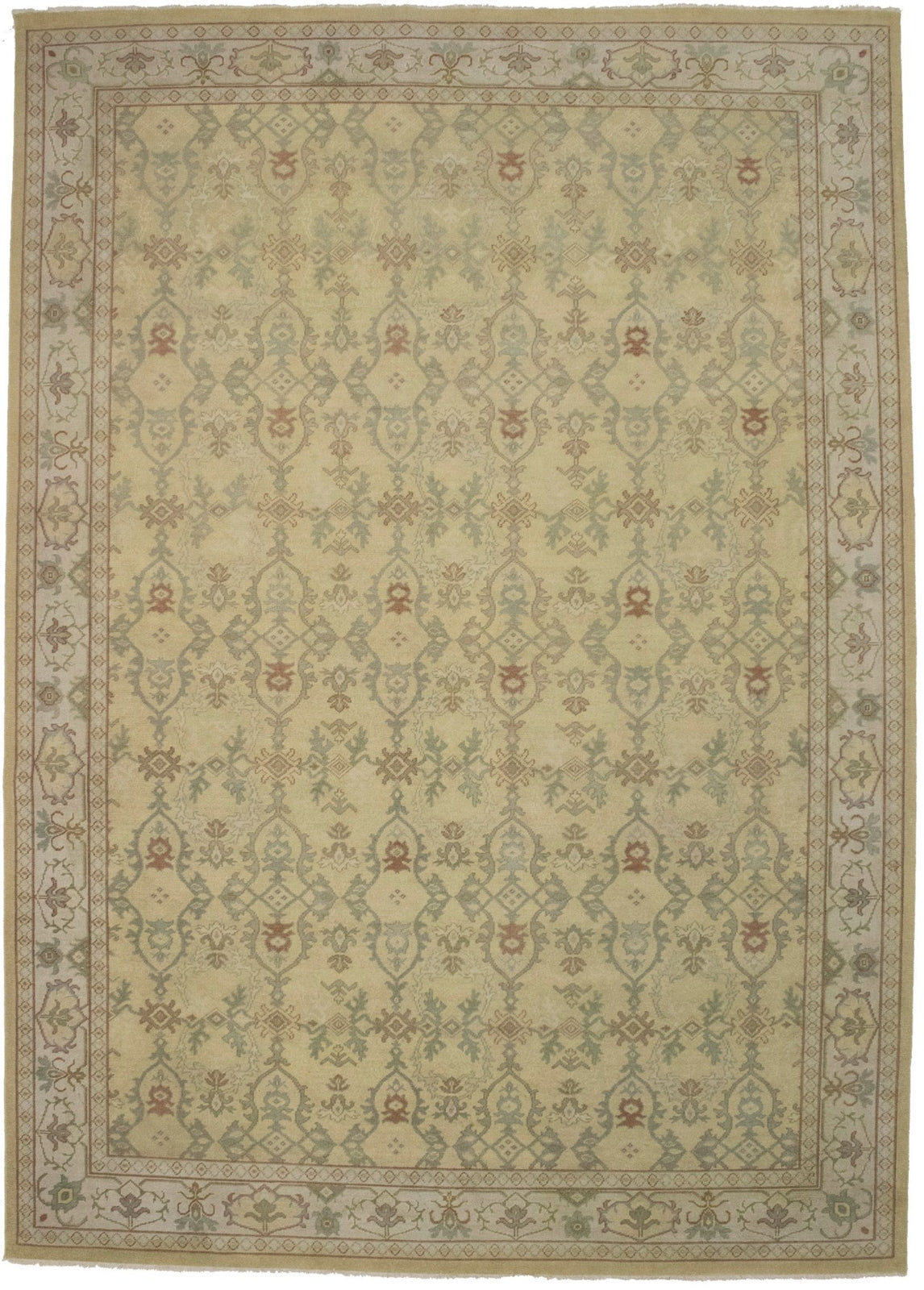 Hand-Knotted Oriental Rug Muted Antique-Washed