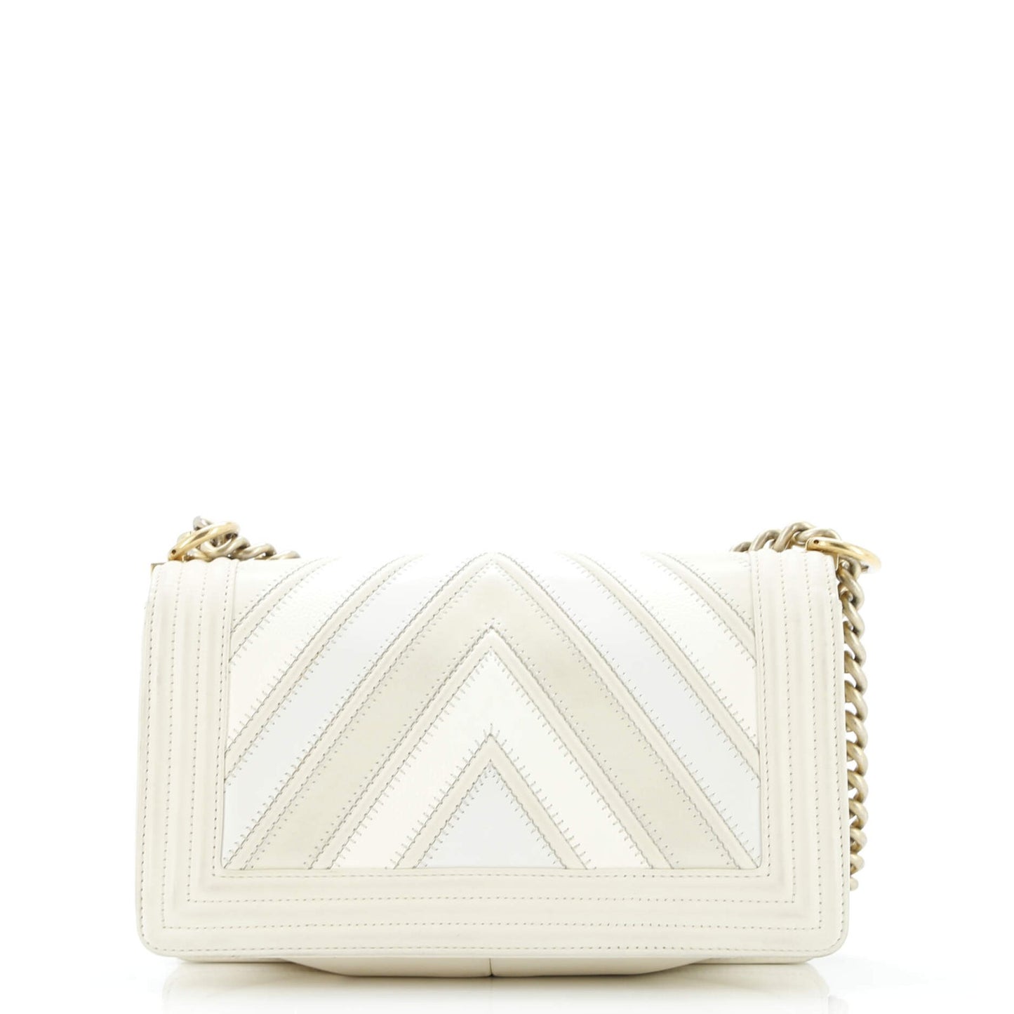 Chanel Boy Flap Bag Chevron Caviar And Calfskin Old Medium