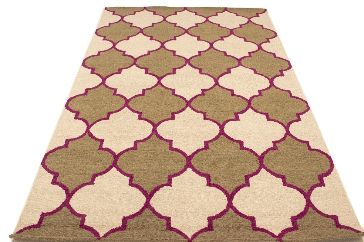 Trellis Design Multicolored 5X8 Modern Rug