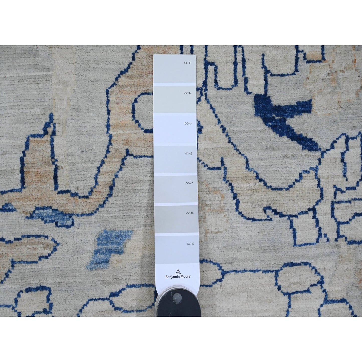 9'X11'7" Oyster Gray Ziegler Mahal Design Peshawar Hand Knotted Wool Rug