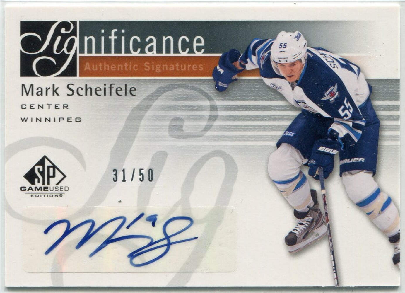 Mark Scheifele Autographed 2011 - 2012 Upper Deck