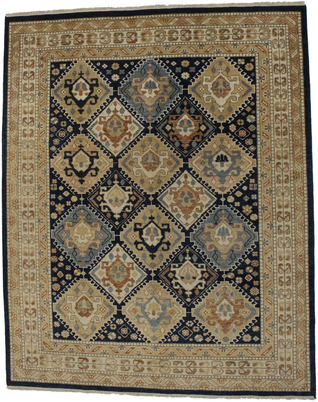 Rare Handmade Kazak Tribal Oriental Rug Geometric