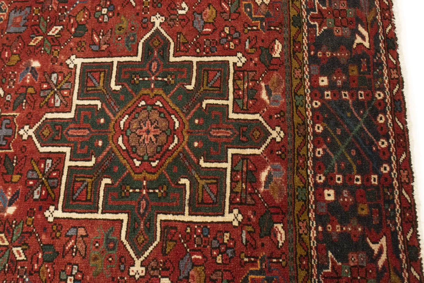 Handmade Vintage Tribal Geometric Area Rug Rusty