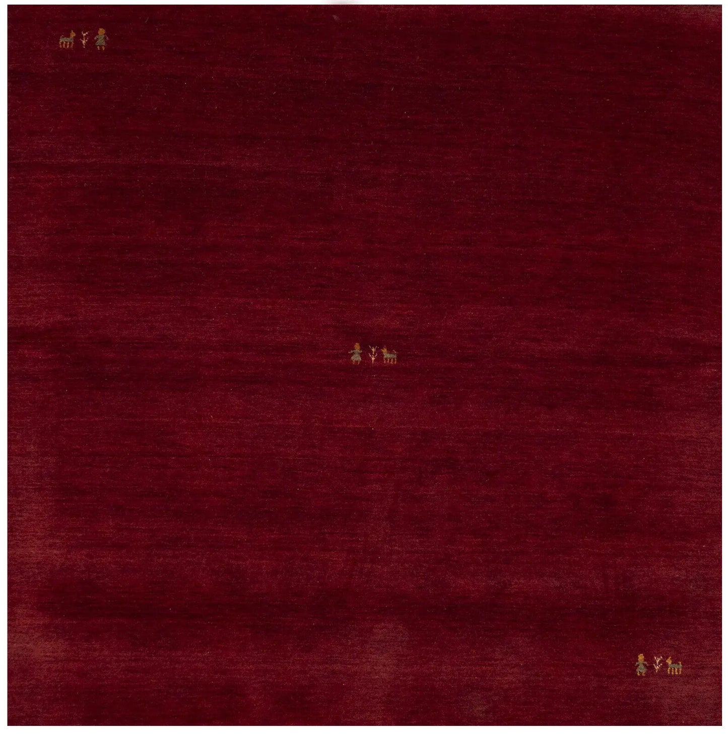 Maroon Red Solid Design Hand-Loomed 6X6 Gabbeh