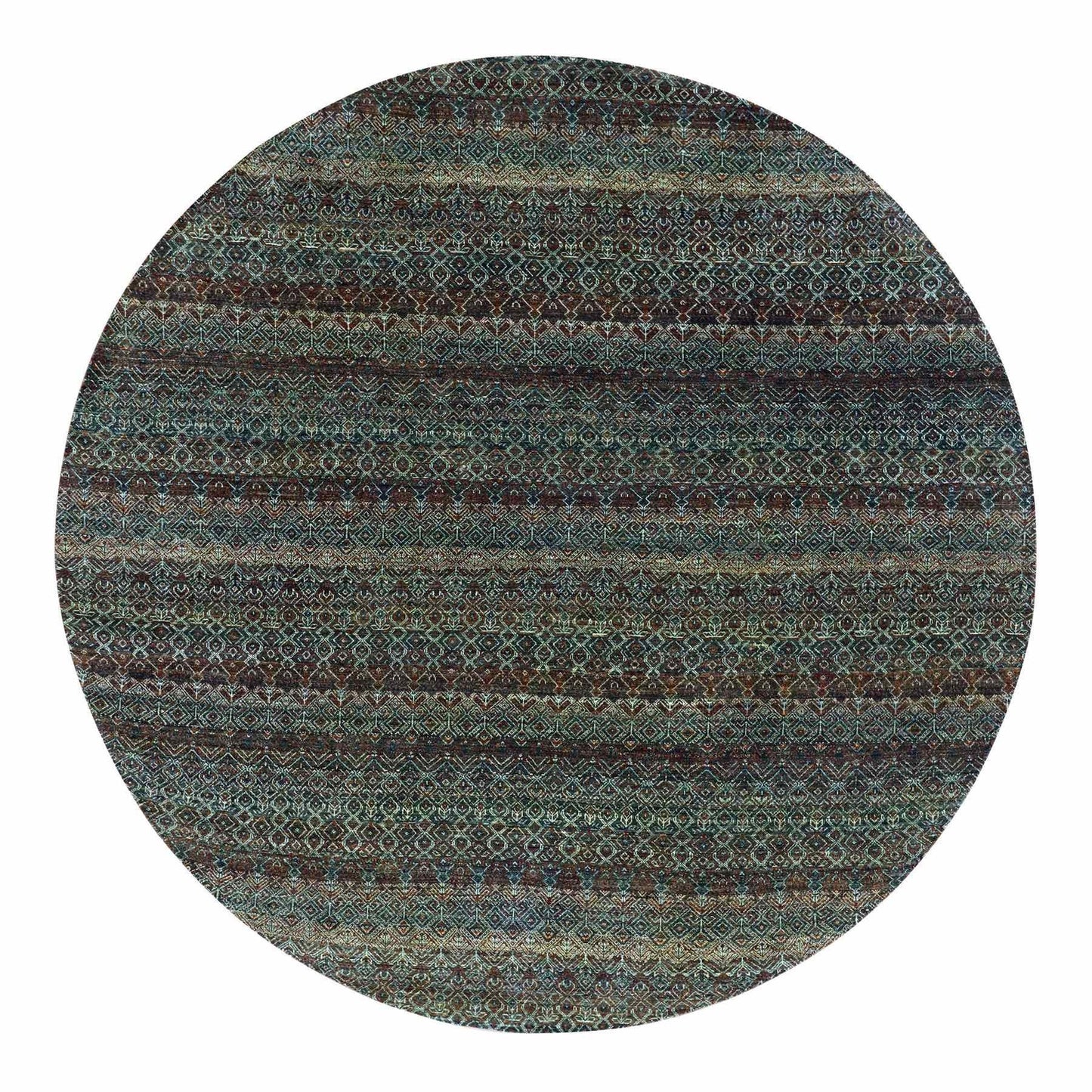9'10"X9'10" Brown Hand Knotted Kohinoor Herrita Design Wool Round Rug