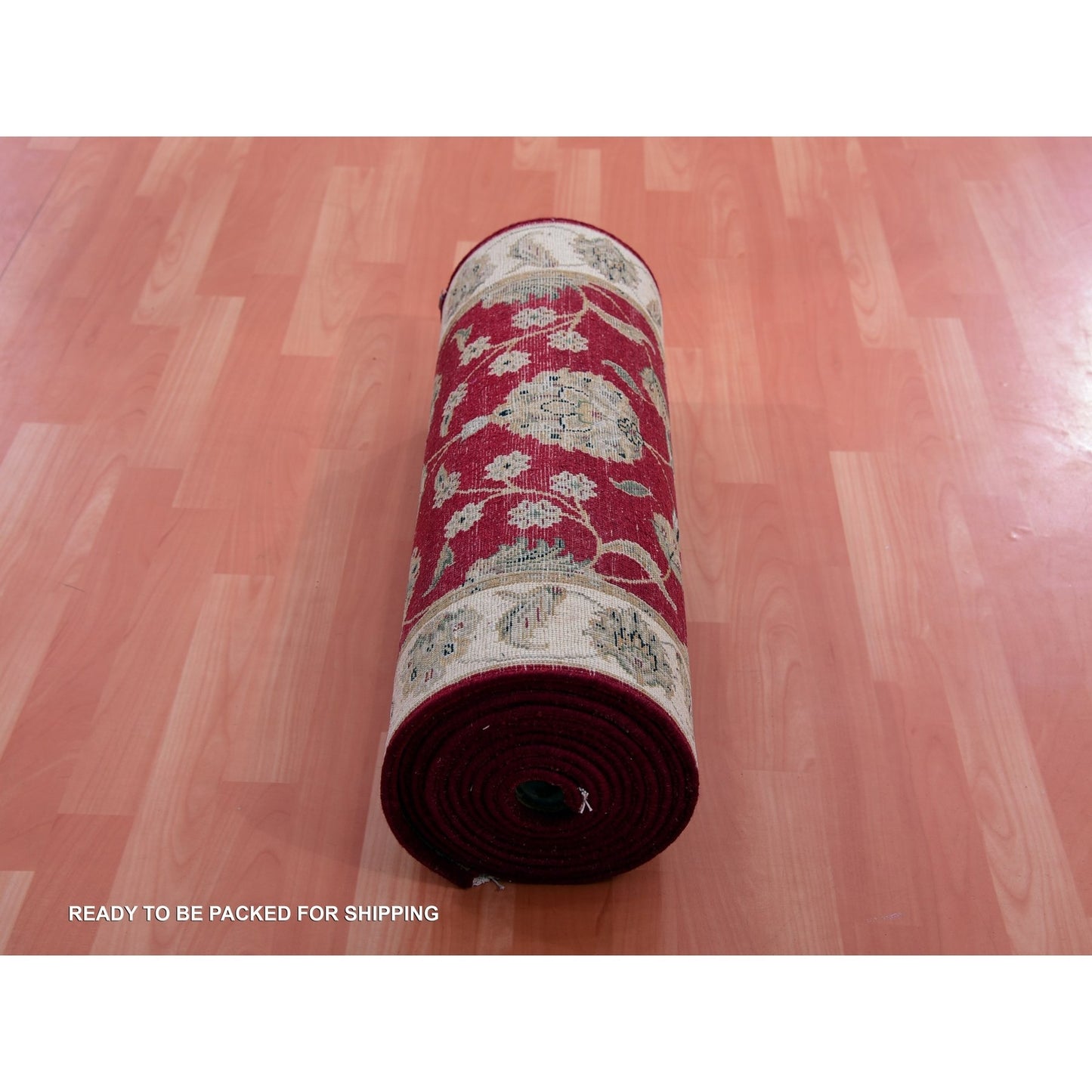 2'7"X16'4" Red Hand Knotted Wool And Silk Rajasthan Design Xl Runner Rug