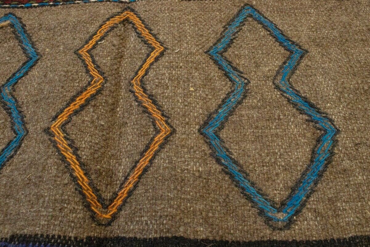 Tribal Sumak Herati Flat-Weave Oriental Rug Khaki