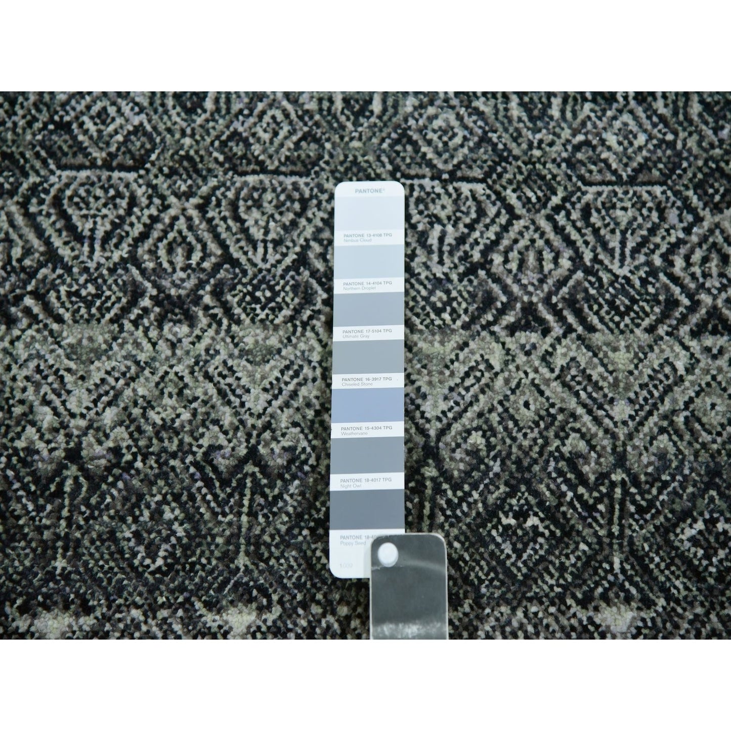 12'X12' Graphite Gray Hand Knotted Kohinoor Herrita All Wool Round Rug