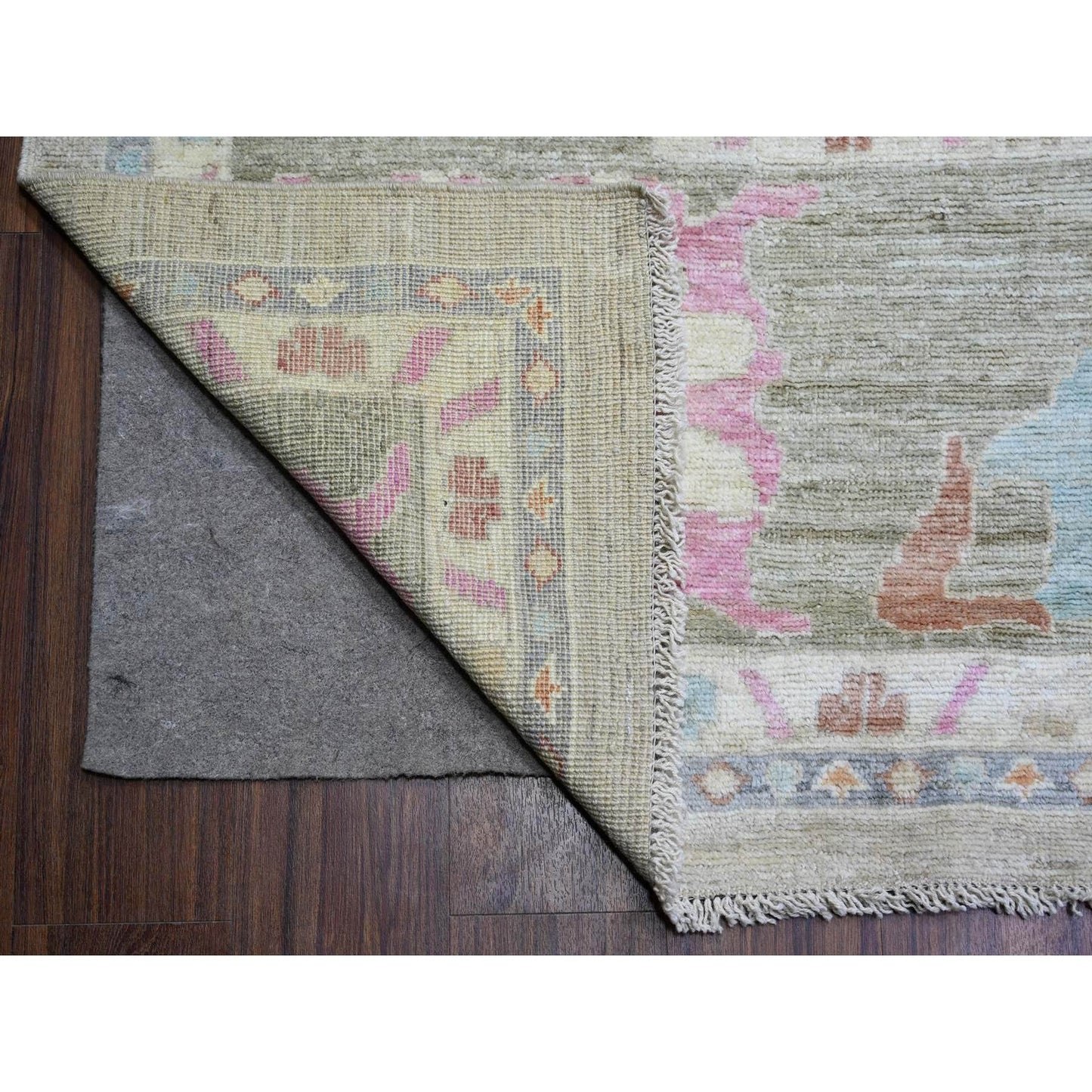 11'10"X15'5" Gray, Wool, Hand Knotted Afghan Angora Oushak, Oversized Rug