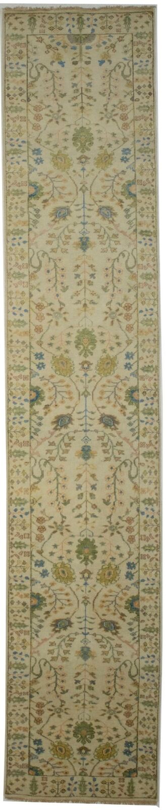 3X14 Ft Handmade Floral Oriental Runner Rug Osh