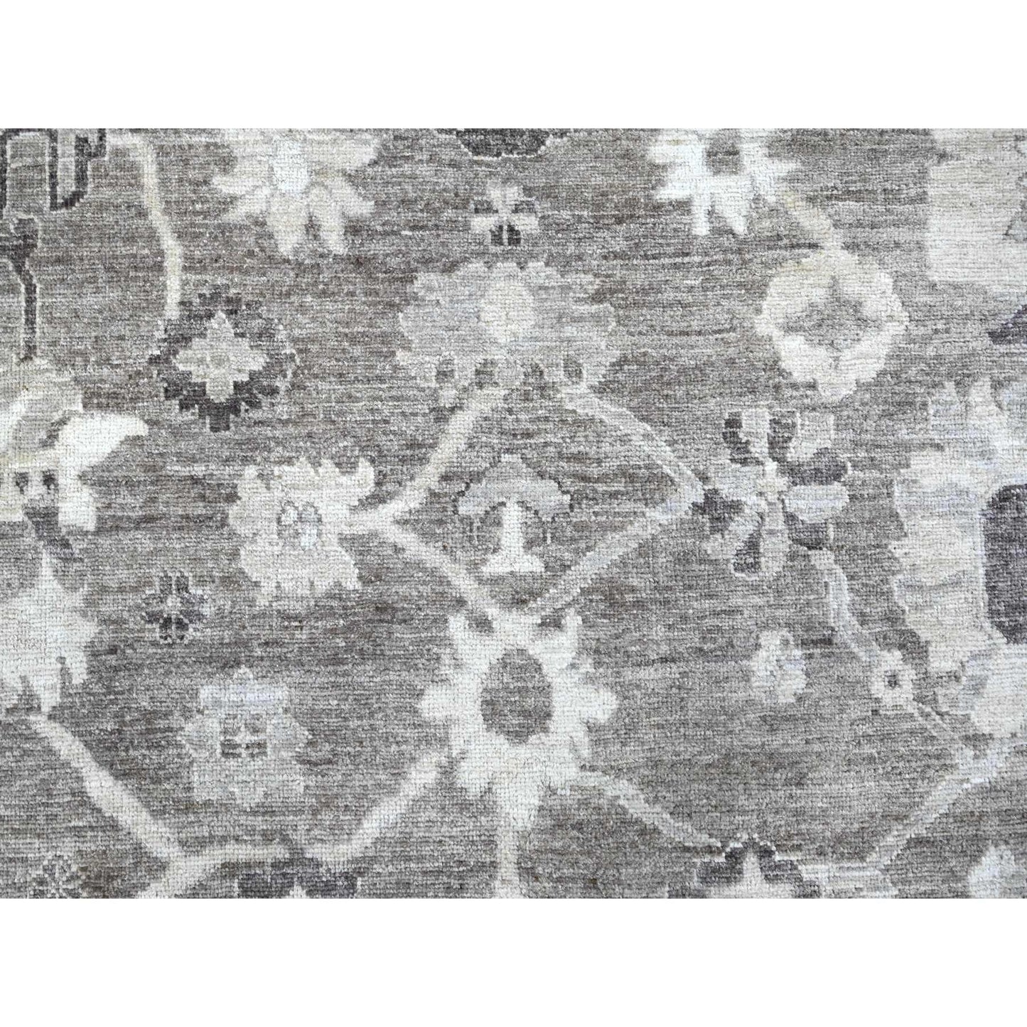 10'2"X14' Nevada Gray Hand Knotted Afghan Angora Oushak Oriental Rug