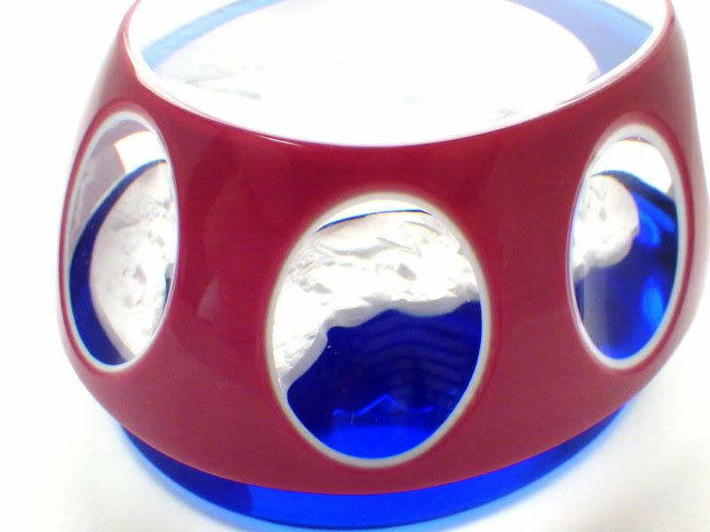 Baccarat Paperweight 1976 Mount Rushmore Presidential  Blue Glass Crystal Rare