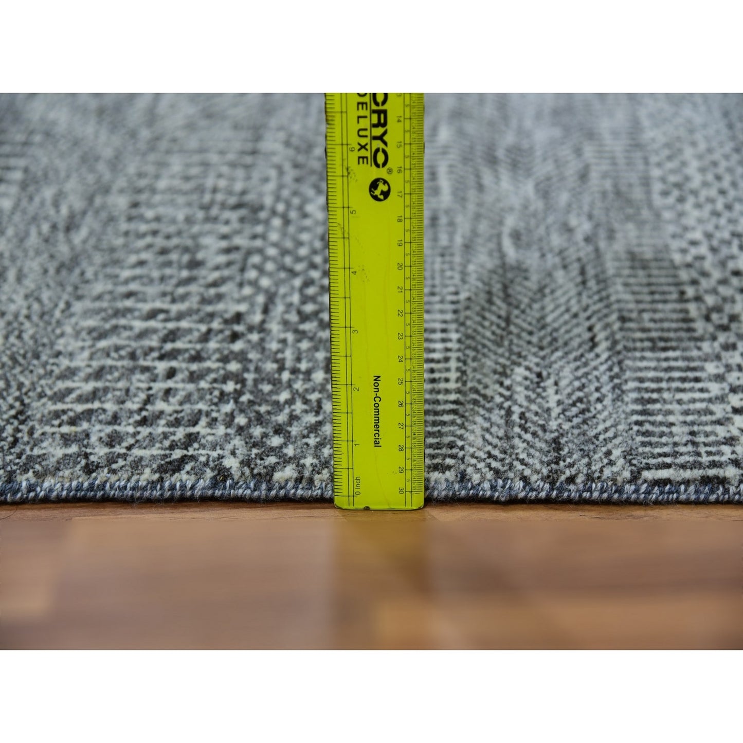 2'7"X18'5" Gray Hand Knotted Modern Grass Undyed Wool Xl Runner Rug