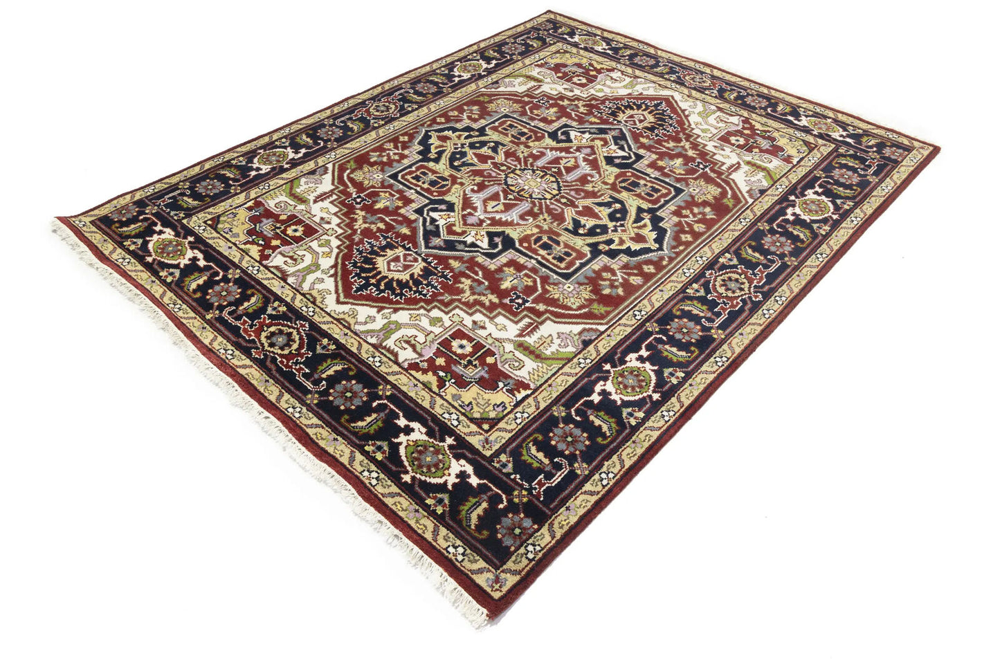 Heriz Serapi Oriental Rug Floral Style Large