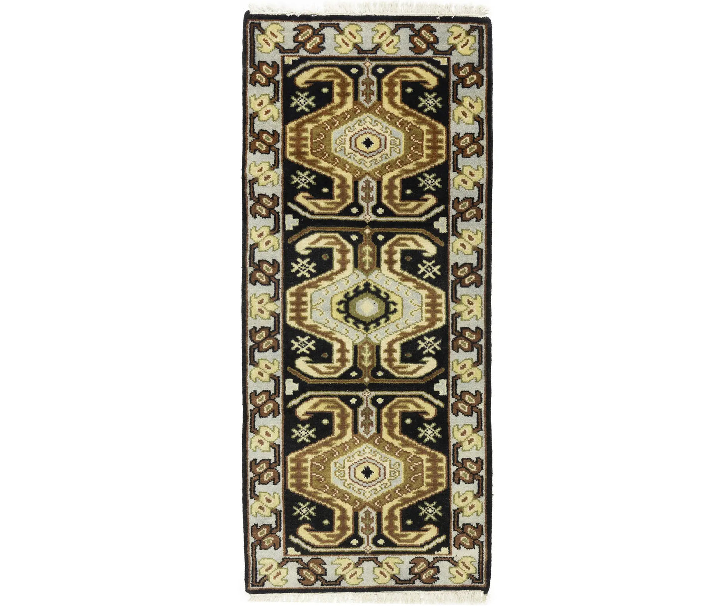 Handmade Serapi Oriental Rug Geometric Design