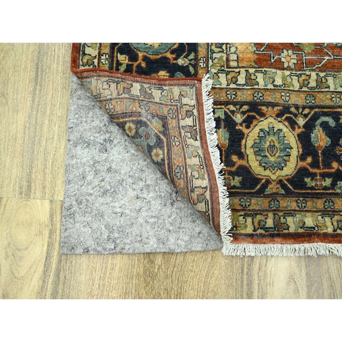 10'X13'10" Rust Red Heris All Over Design Hand Knotted 100% Wool Rug