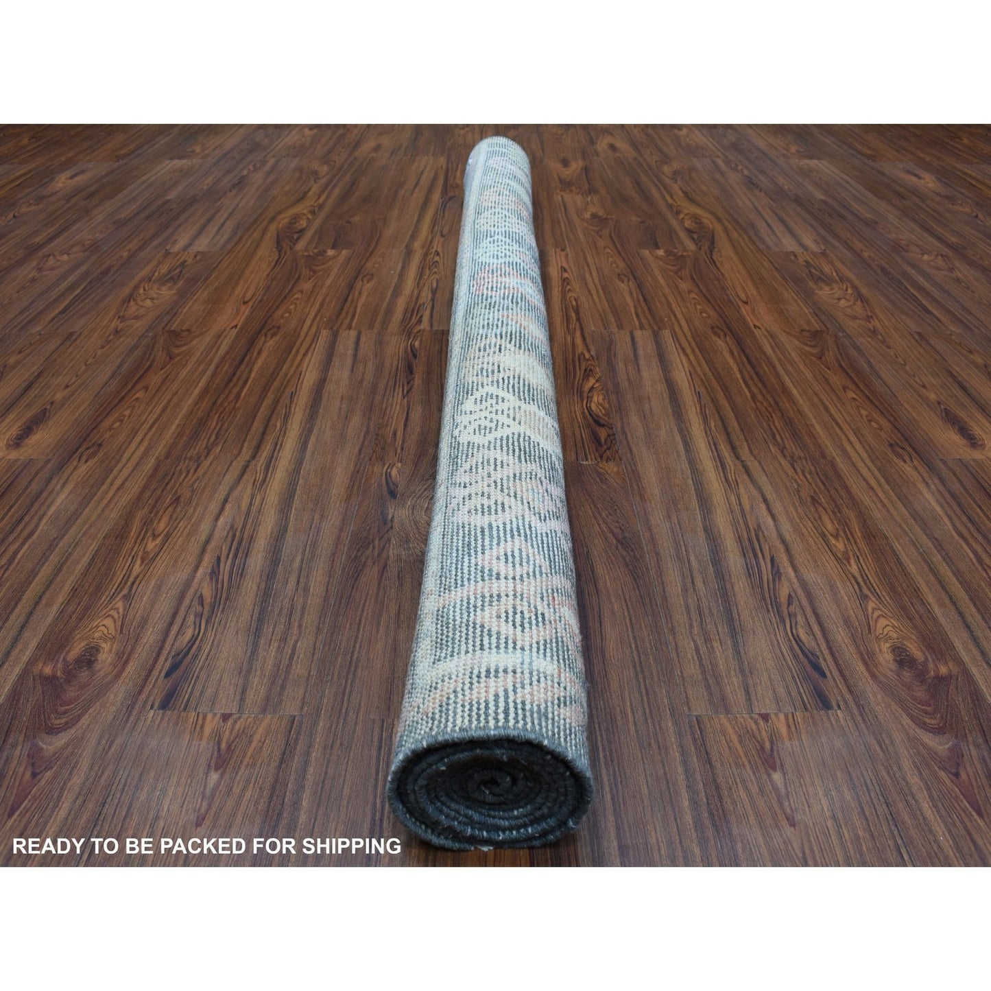 6'4"X9'2" Charcoal Black With Anatolian Design Wool Hand Knotted Rug