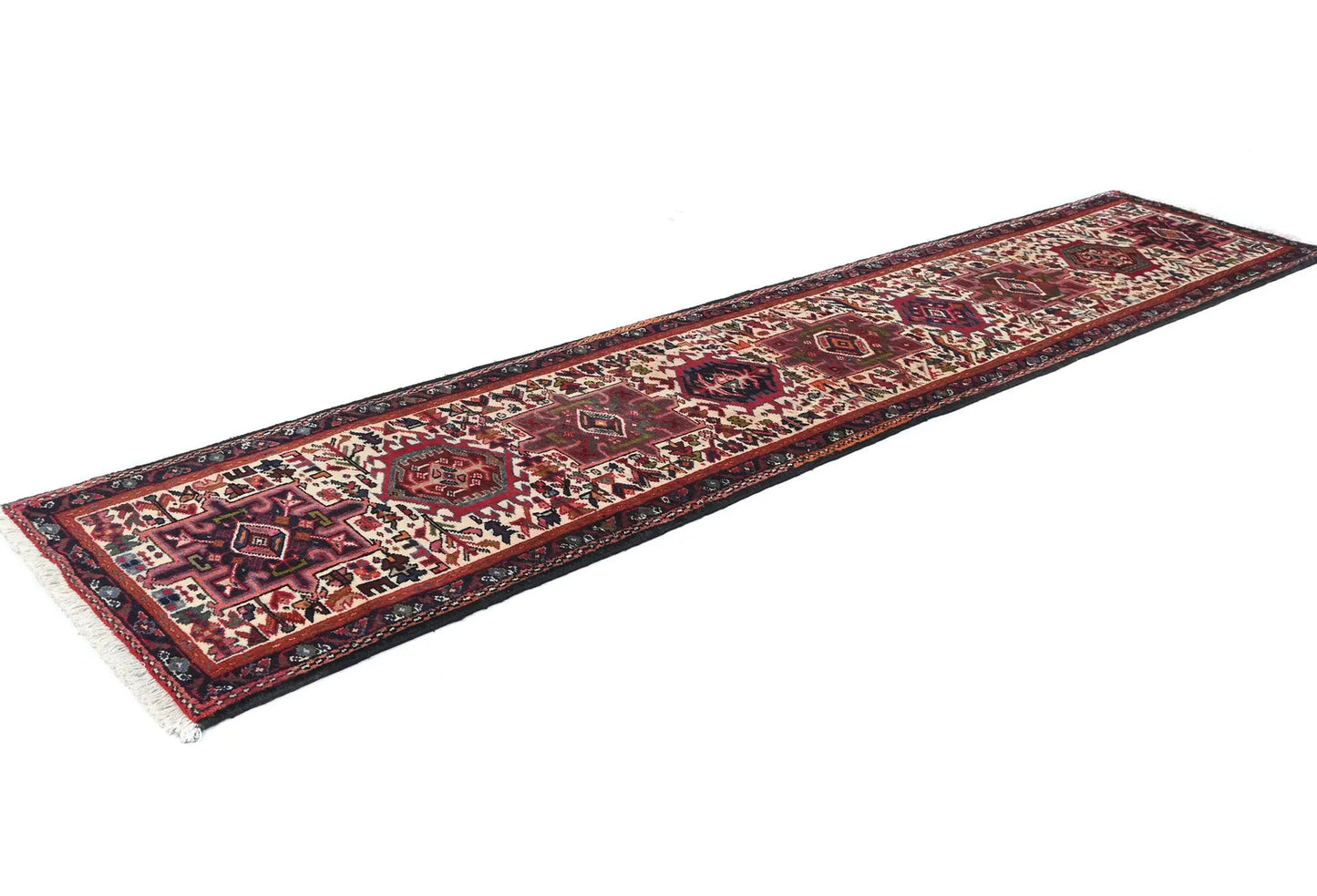 Vintage Red Tribal Design Oriental Runner Wool