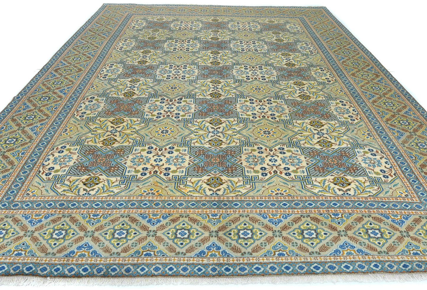 Semi Antique Wool Oriental Rug 9X12 Ft Floral