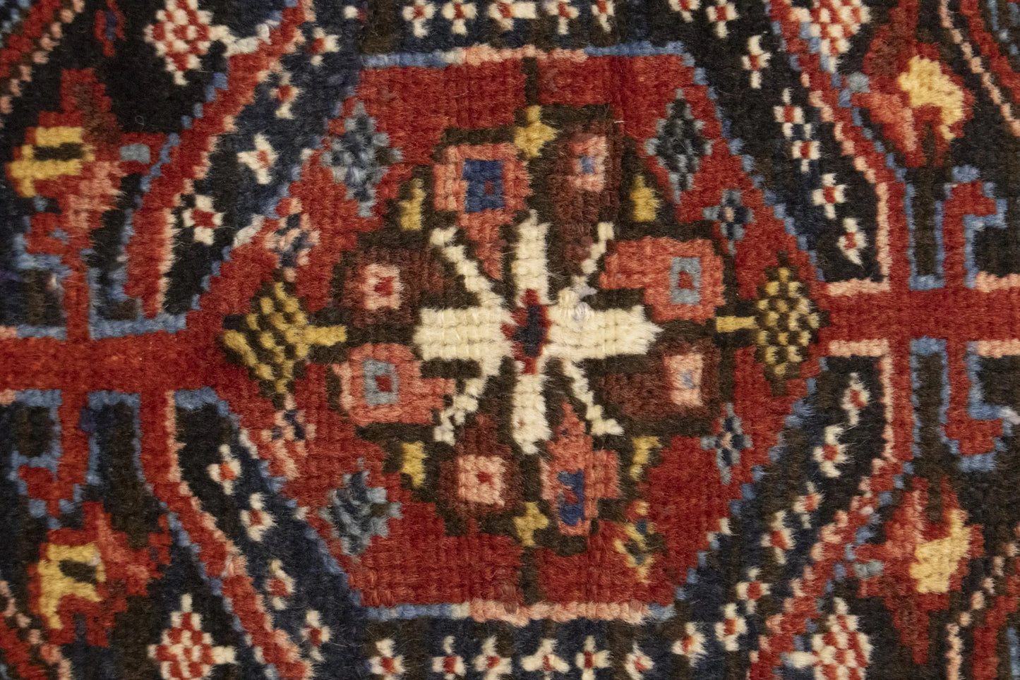 Semi-Antique Oriental Rug Rusty Red Geometric