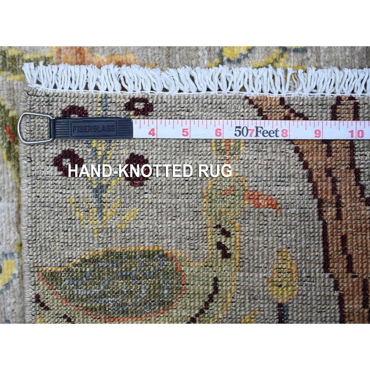 2'9"X9'8" Gray Peshawar Birds Paradise Hand Knotted Runner Oriental Rug