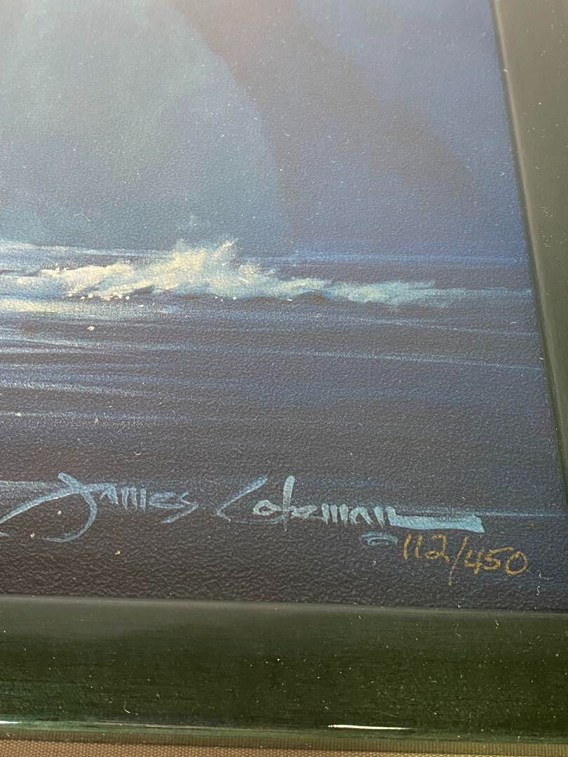 James Coleman Night Paradise 1997 Original Giclee On Canvas Print Signed Framed