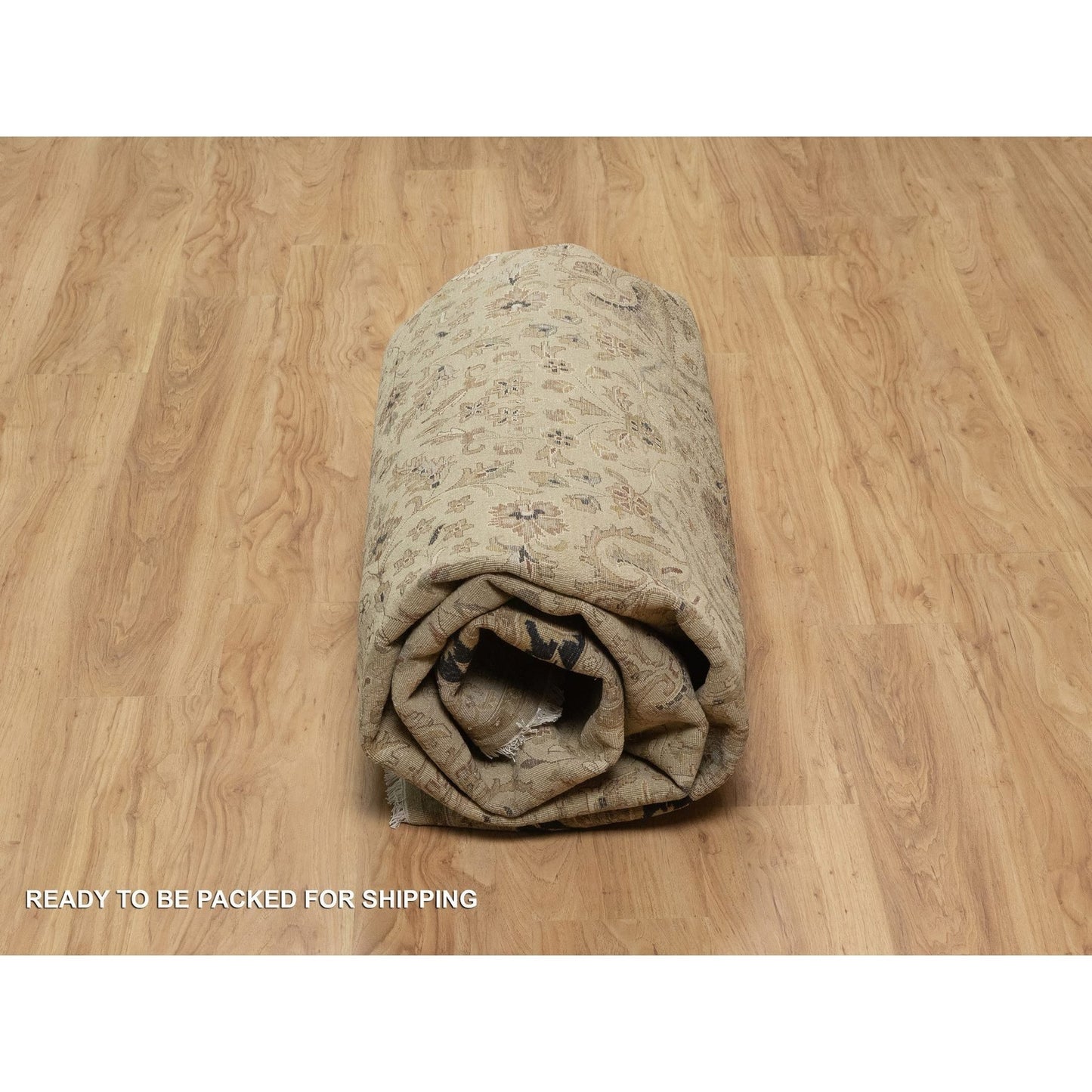 8'X10' Brown Kishoon Design New Zealand Wool With Silk Hand Knotted Rug