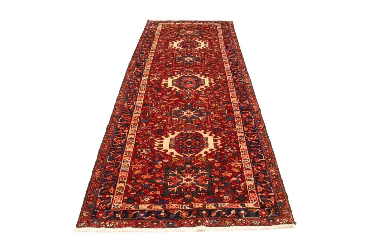 Vintage Oriental Runner Rug Geometric Tribal