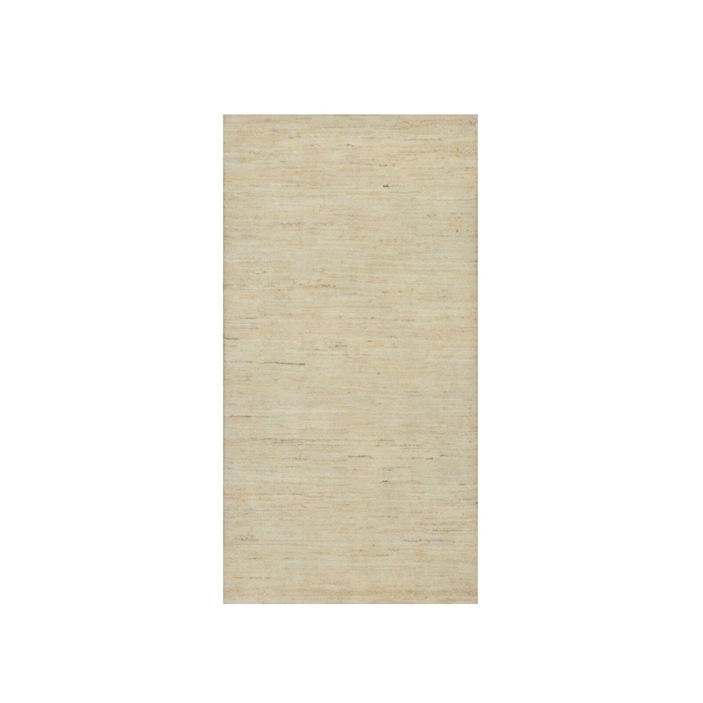 2'4"X11'4" White Plain Design Lori Buft Pure Wool Hand Knotted Runner Rug