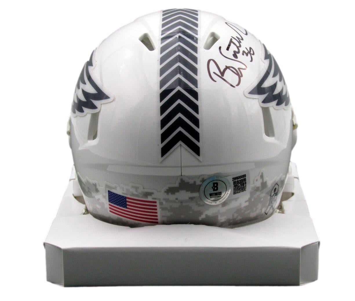 Brian Westbrook Signed Eagles 2024 Salute To Service Mini Helmet Beckett 193082