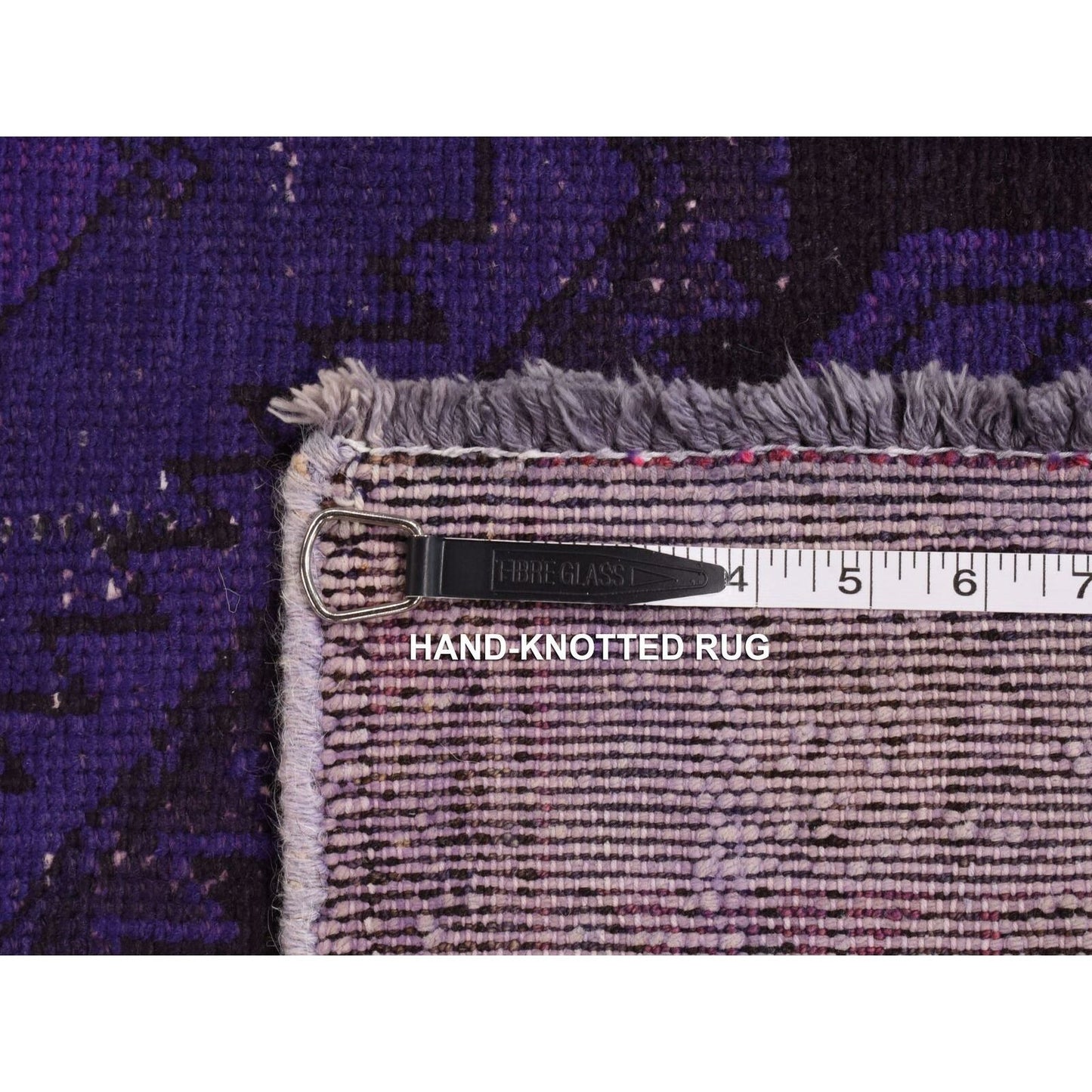 3'4"X8'7" Indigo Overdyed Vintage Amadan Pure Wool Handmade Runner Rug