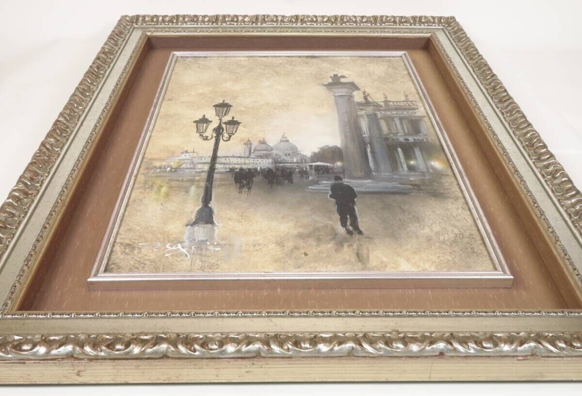 Nate Giorgio - Venice Landscape Original Painting Oil On Canvas Signed Framed