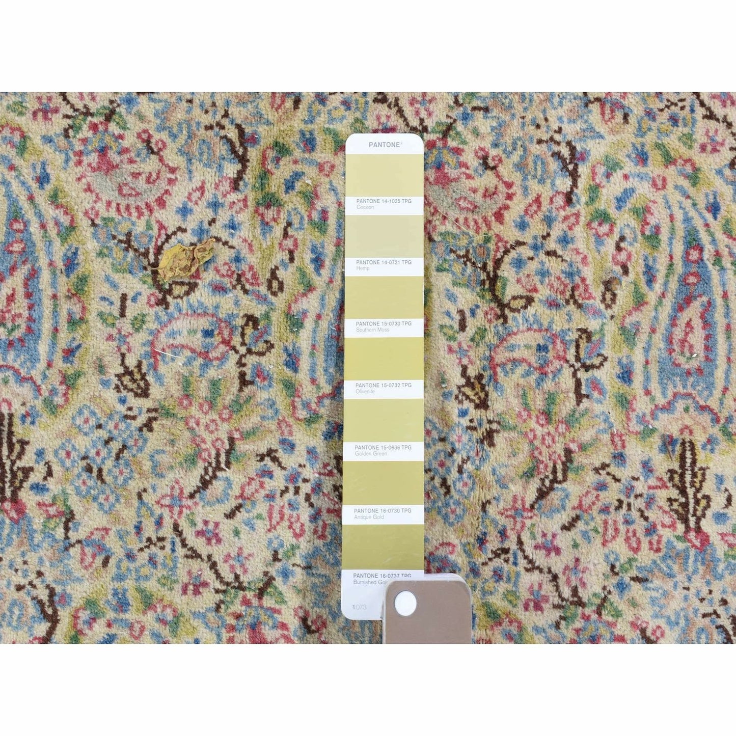 10'X13' Ivory Antique Farsian Karman Full Pile Hand Knotted Wool Rug
