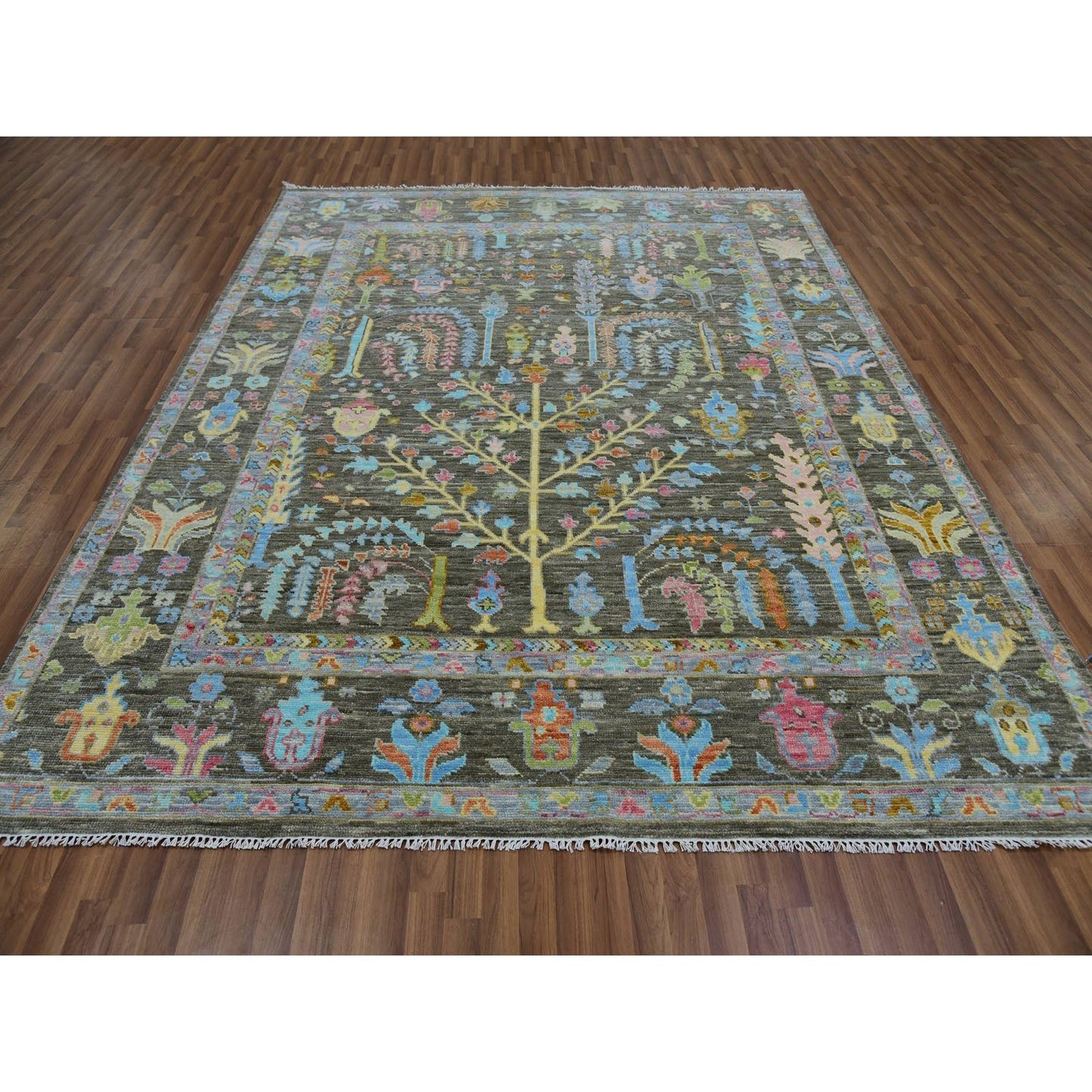 8'X10'3" Grayish Brown Hand Knotted 100% Wool Oushak Weave Oriental Rug