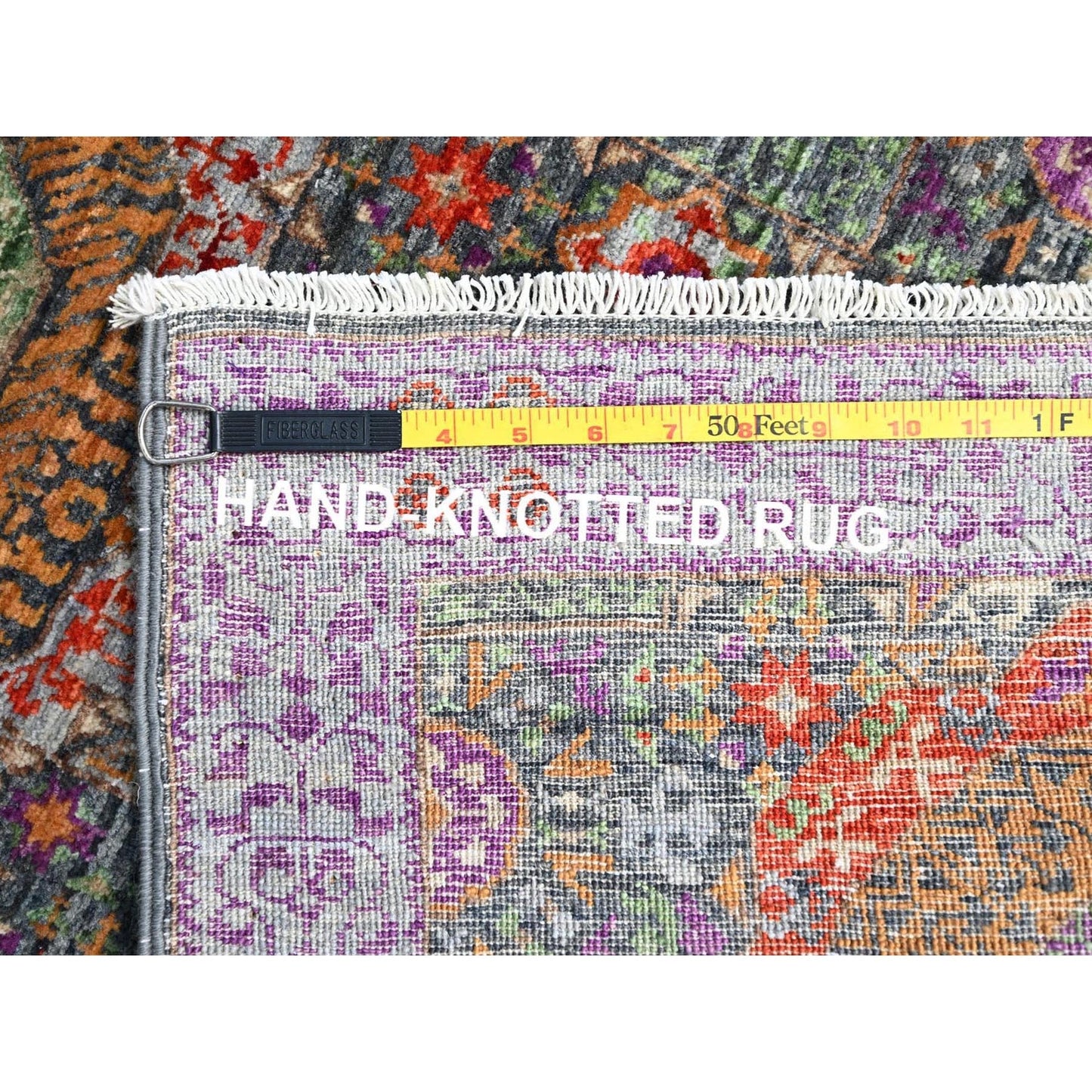 2'5"X13'10" Green Wool Mamluk Dynasty Runner Hand Knotted Oriental Rug