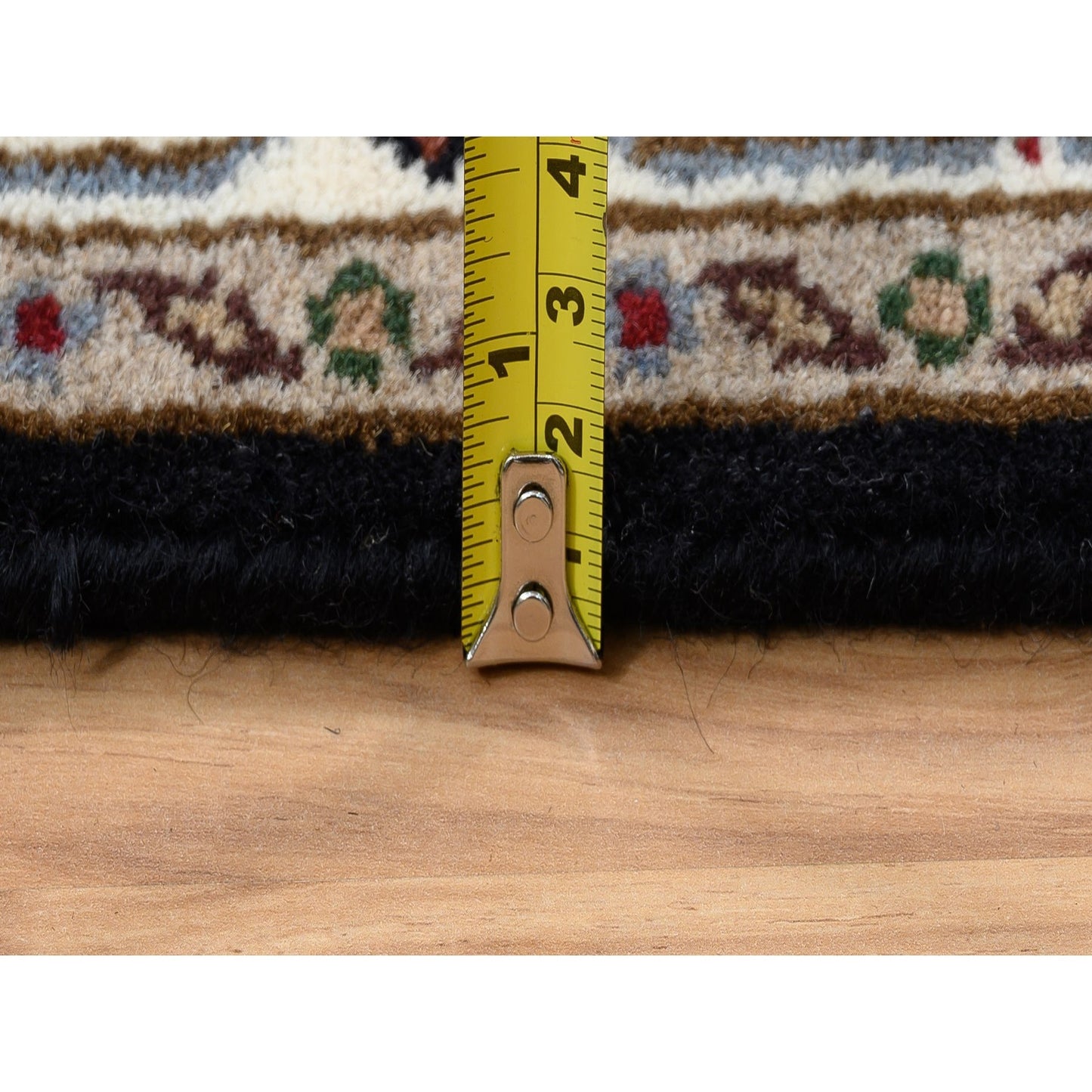 2'5"X20' Black Hand Knotted 175 Kpsi Wool And Silk Herrita Xl Runner Rug