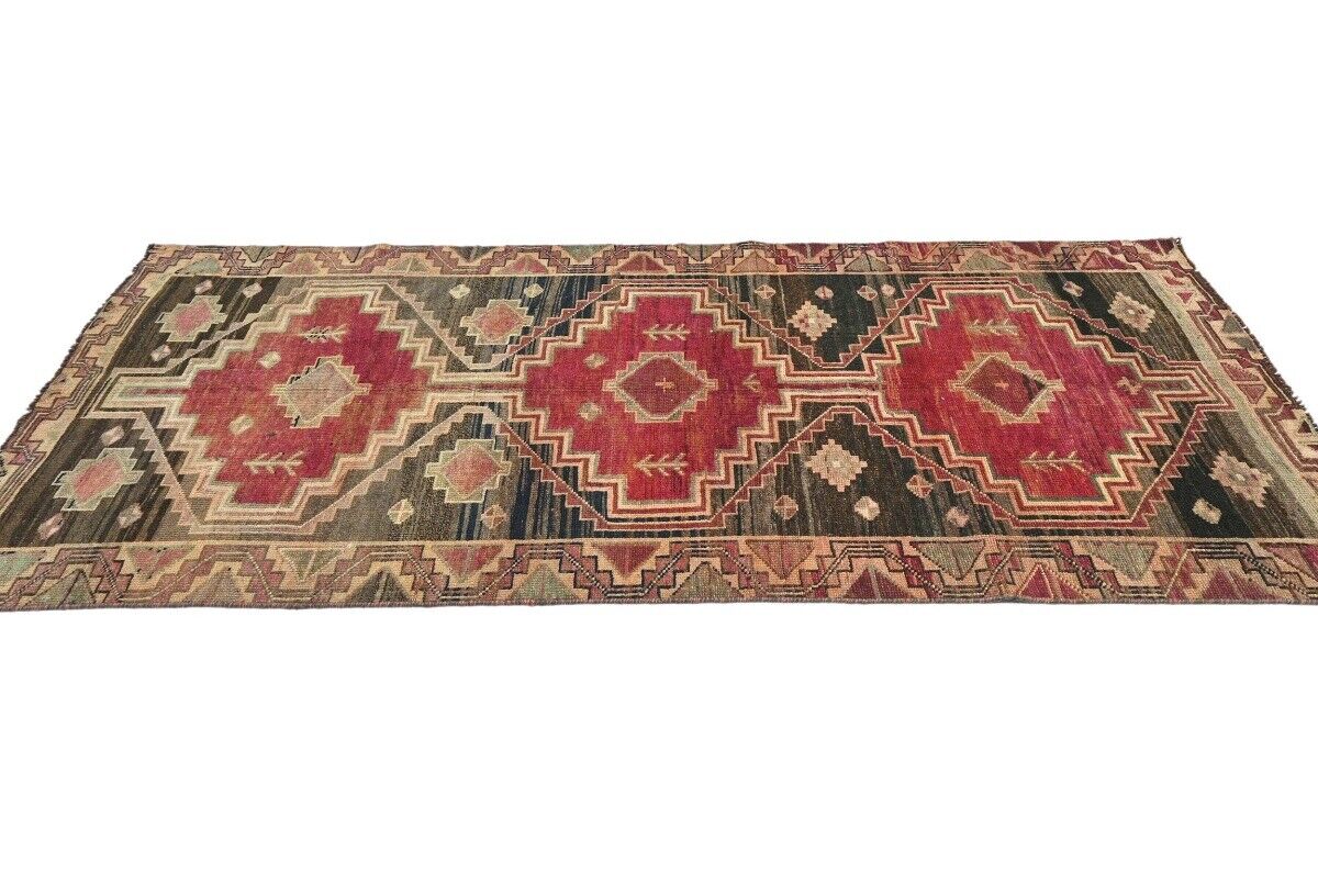 Vintage Distressed Oriental Runner Rug Farmho
