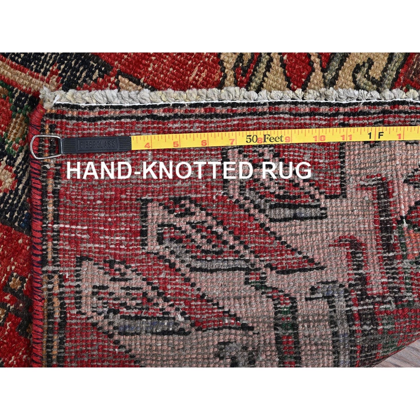 2'4"X9' Red Vintage Zoroastrian Hand Knotted Pure Wool Runner Oriental Rug
