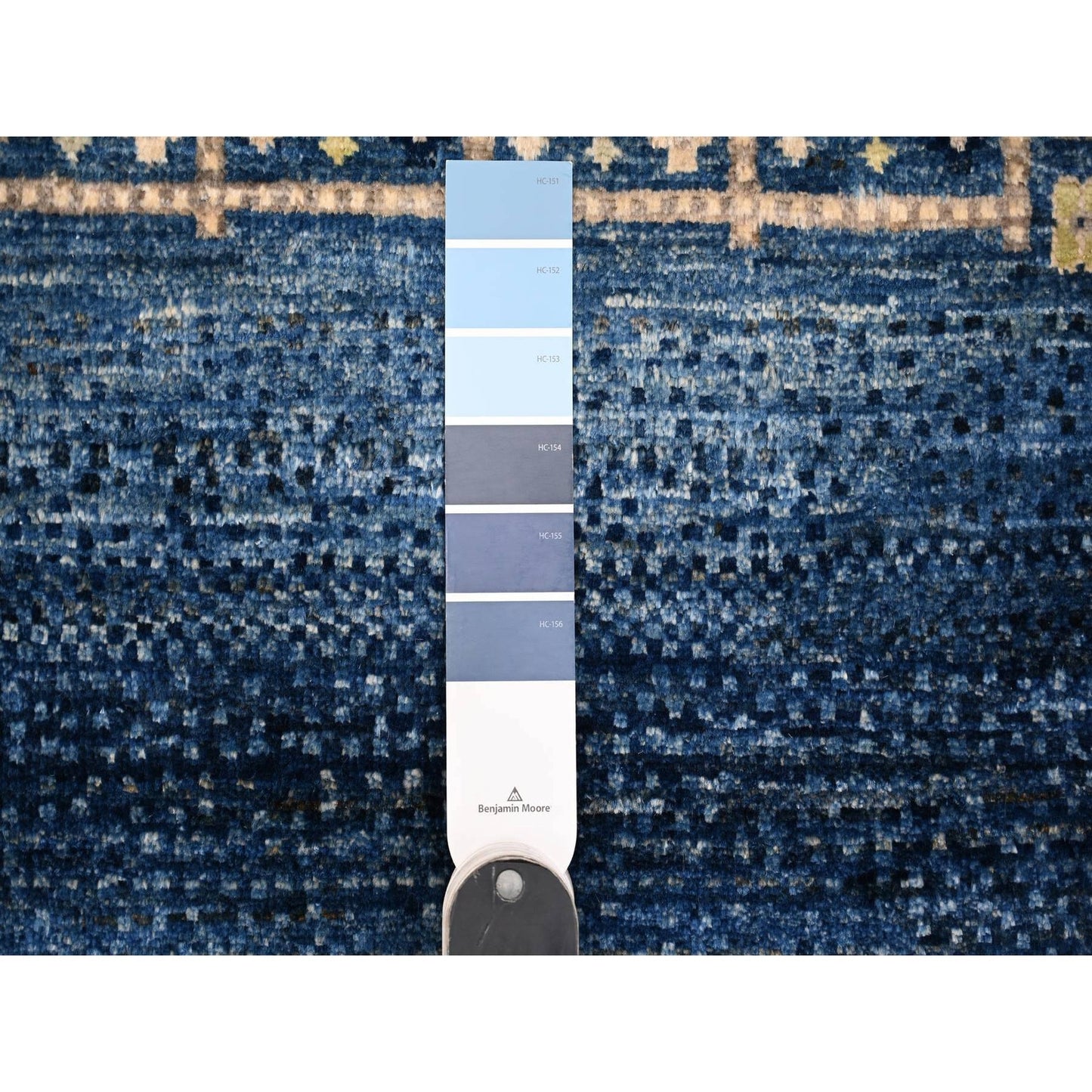 8'X9'7" Dark Sapphire Blue Fine Kashkuli Gabbeh Hand Knotted Oriental Rug