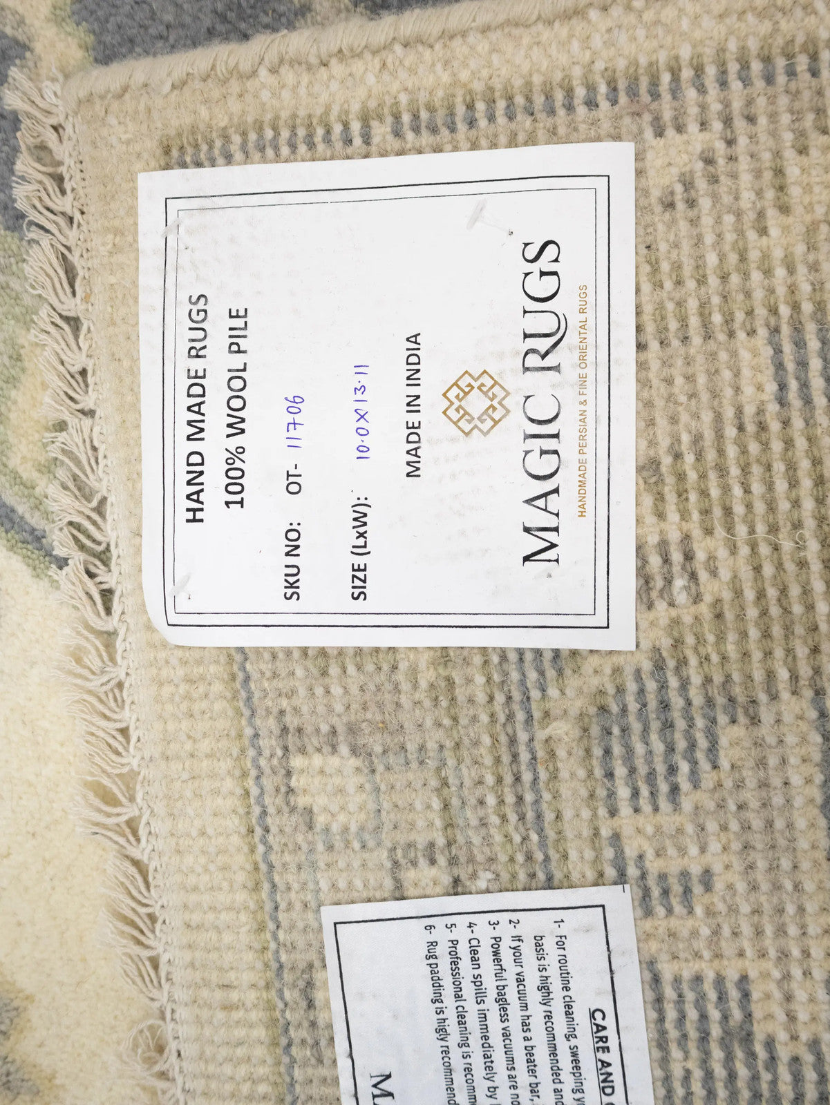 Handmade Extra Large Oushak Oriental Rug Cream