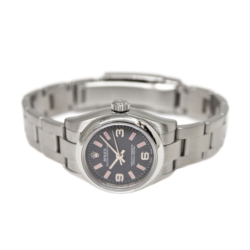 Rolex Oyster Perpetual 176200 Black Case Size 26Mm Ladies Used Watch #72177