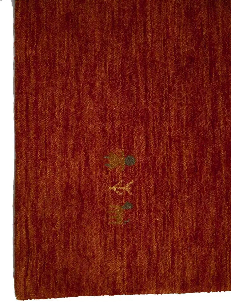 Contemporary Gabbeh Modern Rug Orange Tribal