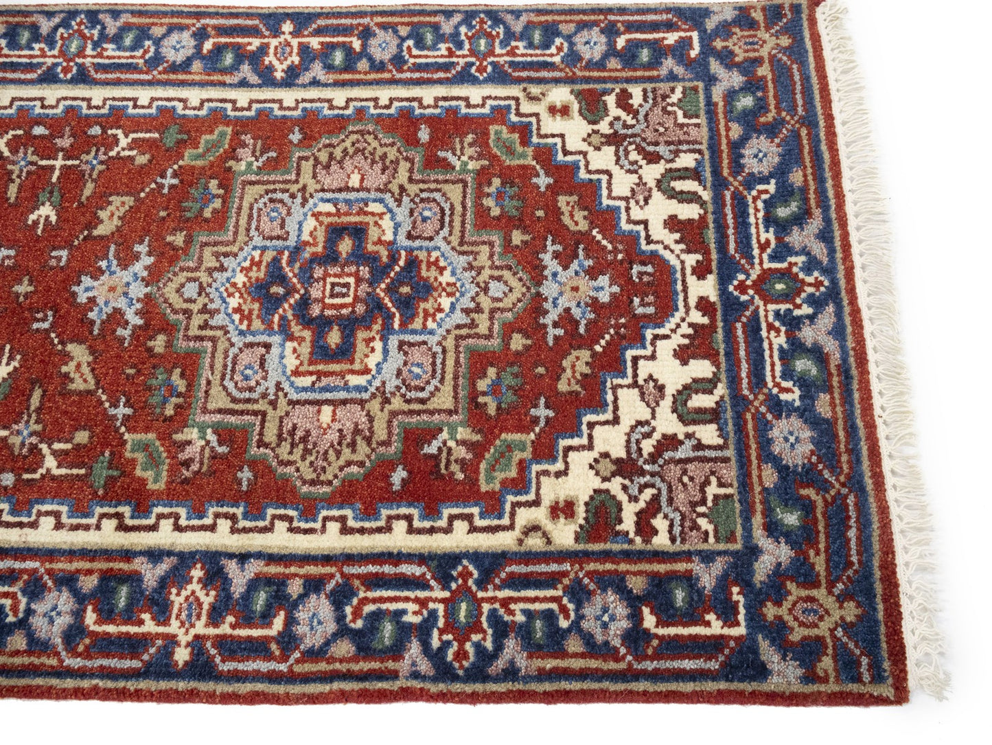Handmade Wool Serapi Floral Oriental Runner Boho