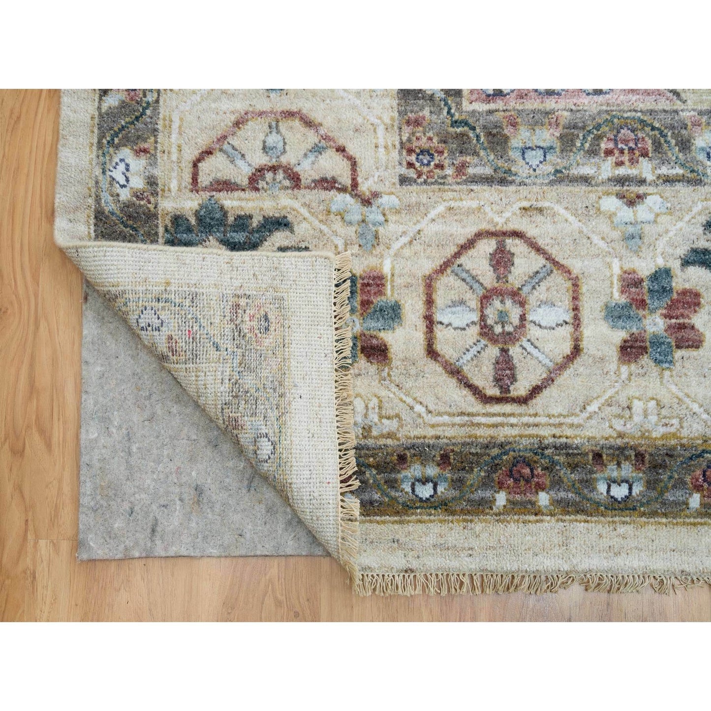 13'10"X16'2" Ivory Reimagined Viss Design Wool Hand Knotted Oversized Rug