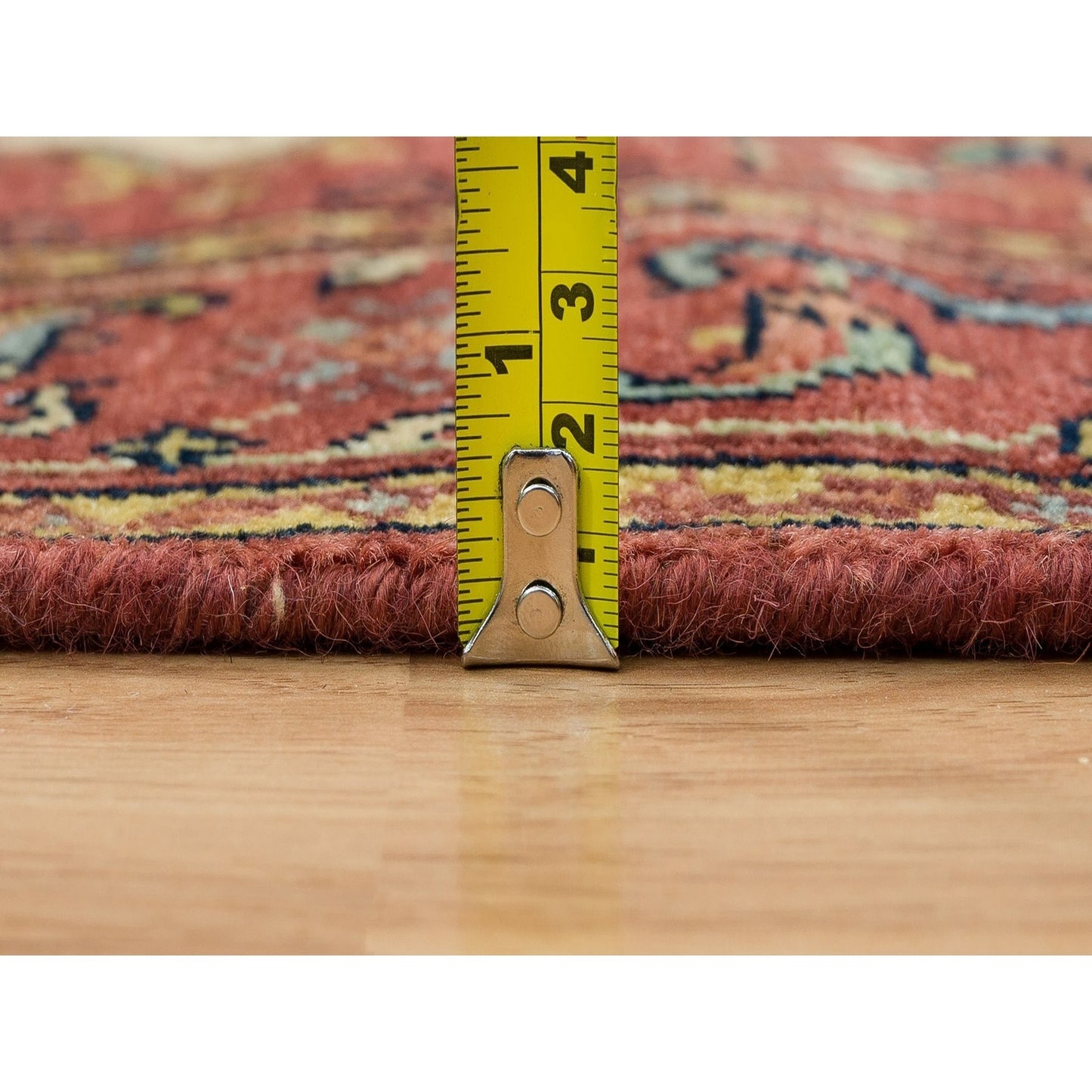 2'7"X18' Red Hand Knotted Fine Heris Re-Creation Wool Xl Runner Rug