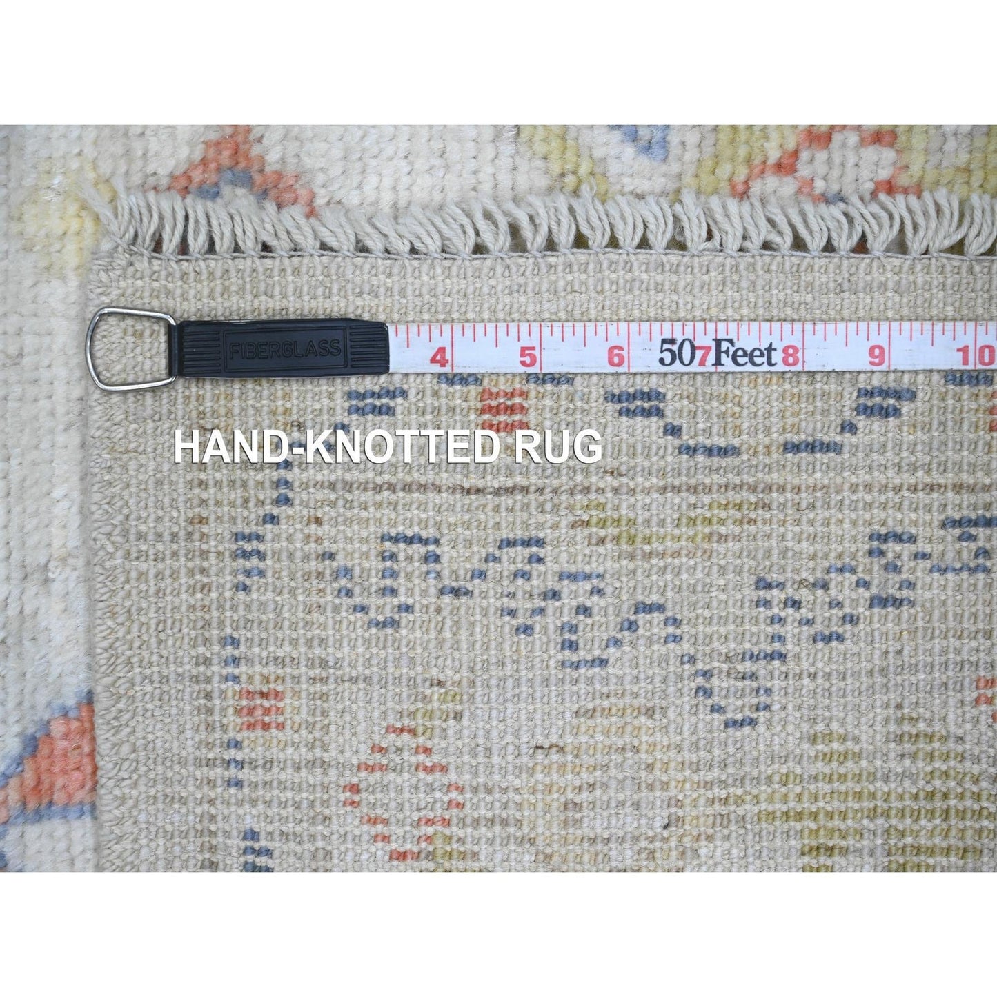 4'X6' Gray Hand Knotted Afghan Angora Oushak Leaf Design Pure Wool Rug