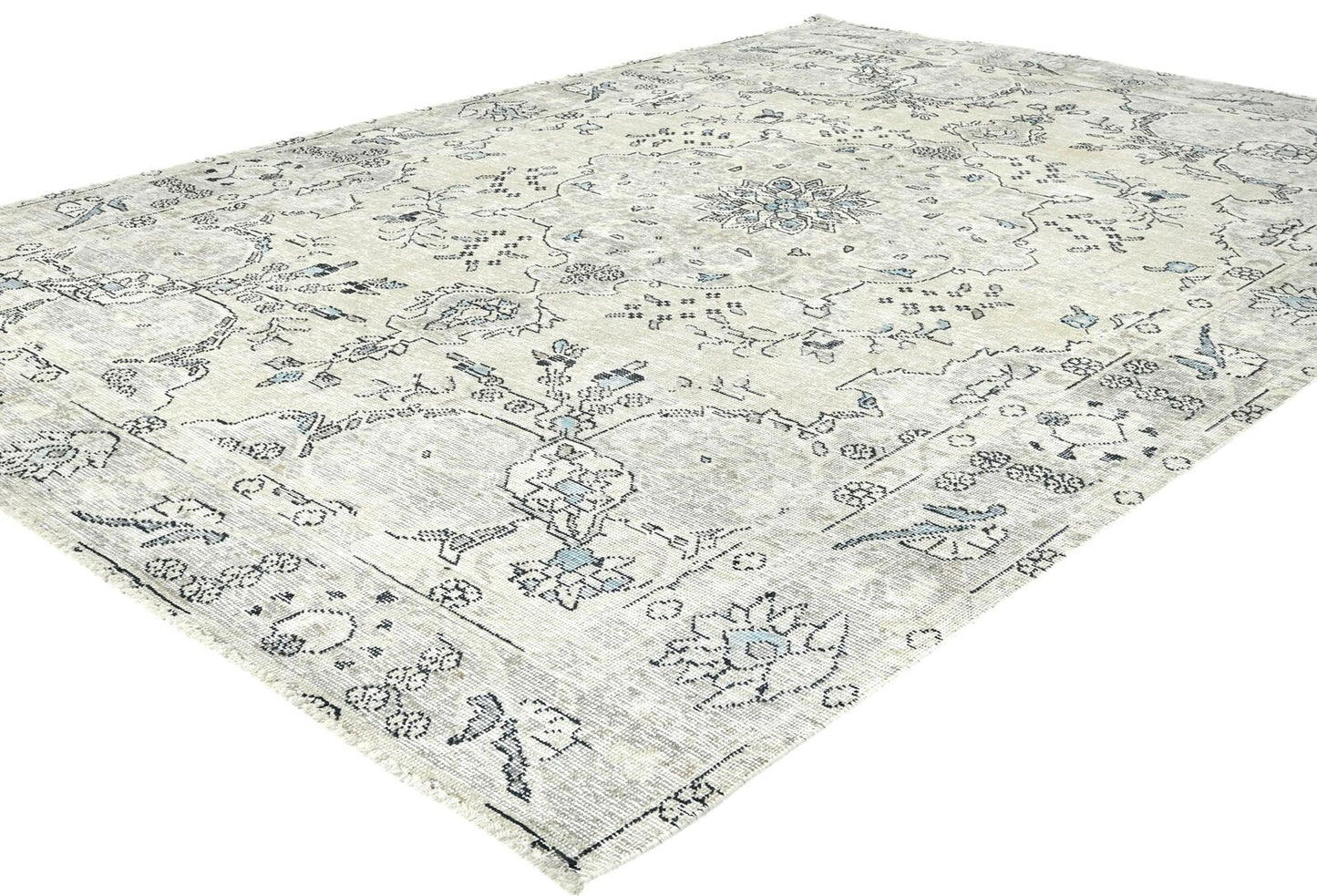 Hand-Knotted Antique Oriental Rug Muted Color